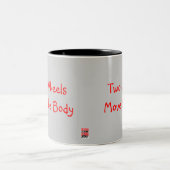 Vier Räder bewegen den Körper,… Zweifarbige Tasse (Mittel)