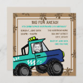 Vier Räder Spaß / Geburtstag Einladung (Vorne/Hinten)