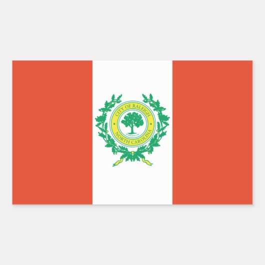 VIER Raleigh, North Carolina Flag Rechteckiger Aufkleber (Vorderseite)