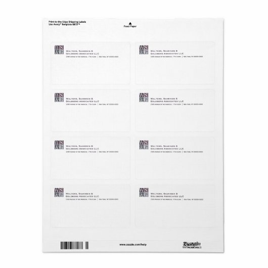 Vier-Raster-Monogramm-Versandmarke (Vorne)