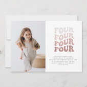 Vier Retro Blush Landschaft Foto Einladung (Vorderseite)