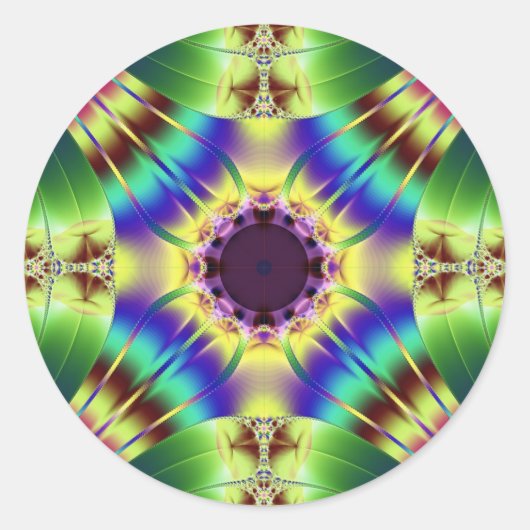 vier Richtungen Runder Aufkleber (Vorderseite)