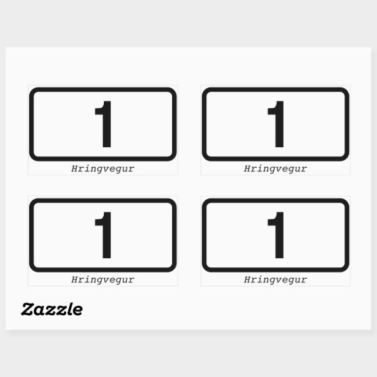 VIER Ringstraße (Hringvegur) Rechteckiger Aufkleber (Blatt)