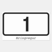 VIER Ringstraße (Hringvegur) Rechteckiger Aufkleber (Vorderseite)