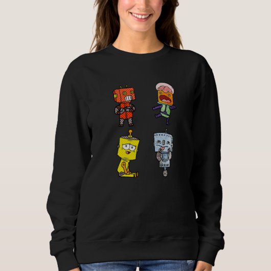 Vier Roboter Sweatshirt (Vorderseite)