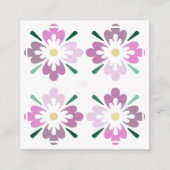 Vier rosa Blumenformen Umschließkarte Begleitkarte (Vorderseite)