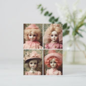 Vier rosa Vintage Dollar Postkarte (Stehend Vorderseite)