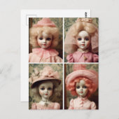 Vier rosa Vintage Dollar Postkarte (Vorne/Hinten)