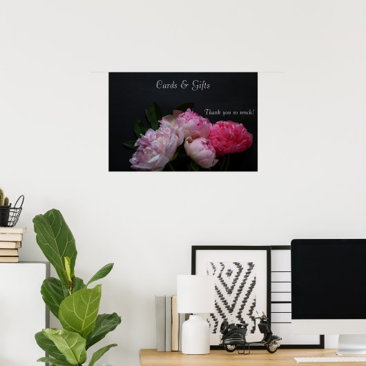 Vier rosafarbene Pfennigfuchser Poster (Heimbüro)