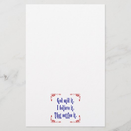 Vier Rote Blume Gott sagte es! Briefpapier (Vorderseite)