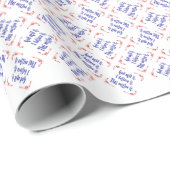 Vier Rote Blume Gott sagte es! Geschenkpapier (Rolleneckpunkt)