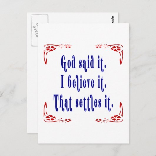 Vier Rote Blume Gott sagte es! Postkarte (Vorne/Hinten)