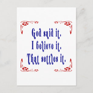 Vier Rote Blume Gott sagte es! Postkarte