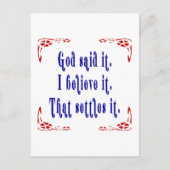 Vier Rote Blume Gott sagte es! Postkarte (Vorderseite)