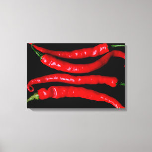 Vier Rote Chilien 24x16 (60x40cm) Waccna Leinwanddruck