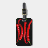 Vier Rote Chilien cd ltcna Gepäckanhänger (Vorderseite vertikal)