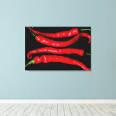 Vier Rote Chilies 36x24 (90x60cm) Waccna Leinwanddruck (Insitu (Holzboden))