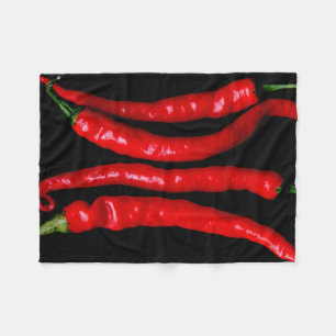 Vier Rote Chilis Fleecedecke