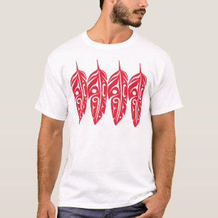 Vier rote Eagle-Federn T-Shirt