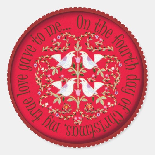 Vier Rudervögel Runder Aufkleber (Vorderseite)