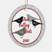 Vier Rufe Vögel - Zolljahr Keramik Ornament (Links)