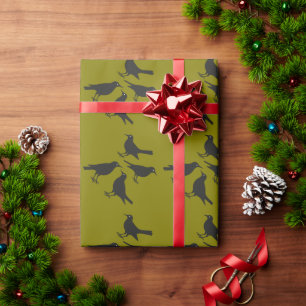 Vier Rufvögel - Ausschneideschablonen-Stil 1 Geschenkpapier
