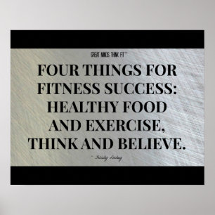 Vier Sachen für Fitness-Erfolg: Schwarzes und Poster
