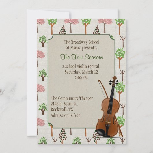 Vier-Saison-Thread-Erwägung Einladung (Vorderseite)