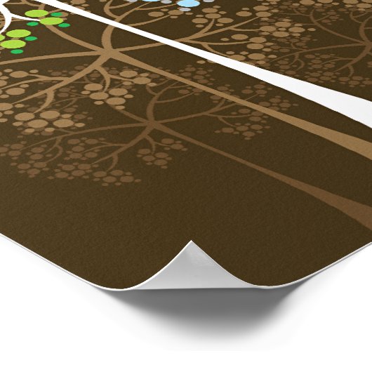 Vier Saisons auf braunem Poster (Ecke)