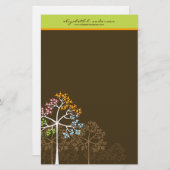 Vier Saisons auf braunen Notizkartenplatten Briefpapier (Vorne/Hinten)