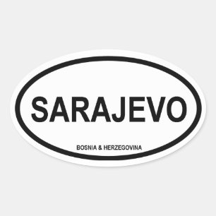 VIER Sarajevo Ovaler Aufkleber