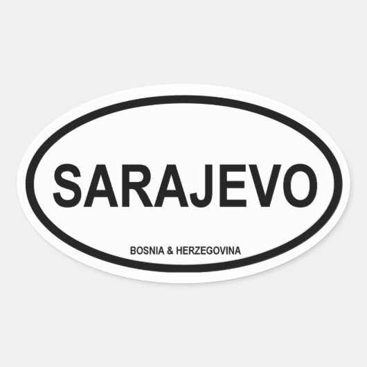 VIER Sarajevo Ovaler Aufkleber (Vorderseite)