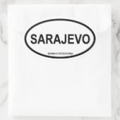 VIER Sarajevo Ovaler Aufkleber (Tasche)