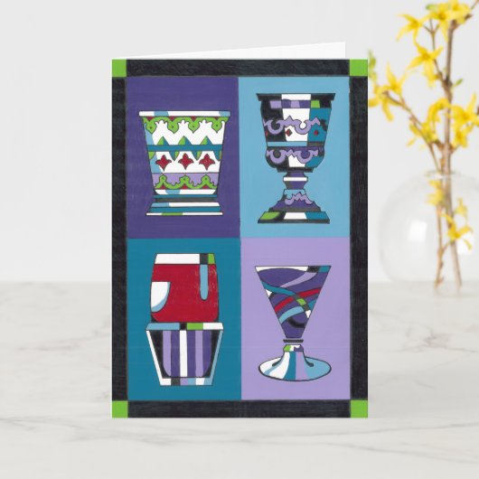 Vier Schalen Karte (Gelbe Blume)