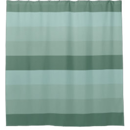 Vier Schattierungen von grünen Streifen Duschvorhang