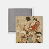 Vier Schauspieler, Kuniyoshi Japanisch Bildende Ku Magnet (Vorderseite/Rückseite)