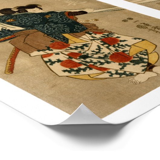 Vier Schauspieler, Kuniyoshi Japanisch Bildende Ku Poster (Ecke)