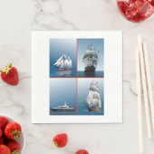 Vier Schiffe Papier Napkins Serviette (Beispiel)