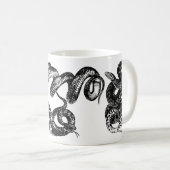 Vier Schlangen grafisch Kaffeetasse (VorderseiteRechts)