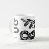 Vier Schlangen grafisch Kaffeetasse (Vorderseite Links)