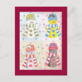 Vier Schneemobile Postkarte (Vorderseite)