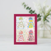 Vier Schneemobile Postkarte (Stehend Vorderseite)