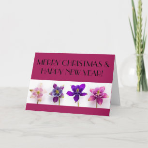 Vier schöne Orchidee, Weihnachtsgruß-Karte Feiertagskarte