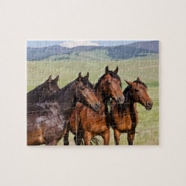 Vier schöne Pferde - 110 Stück Jigsaw Puzzle