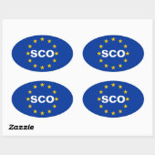 VIER SCHottische "SCO" EU-Flagge Ovaler Aufkleber (Blatt)