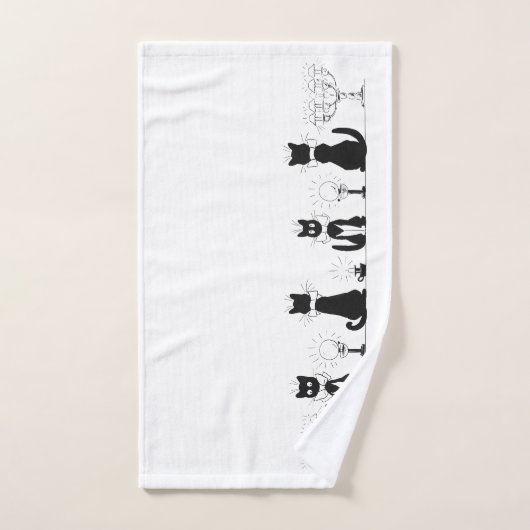 Vier schwarze Katzen, Louis Wain Badhandtuch Set (Handtuch)