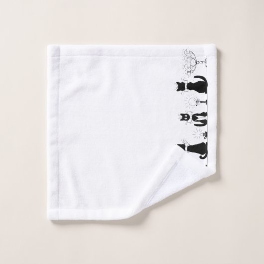 Vier schwarze Katzen, Louis Wain Badhandtuch Set (Waschlappen)