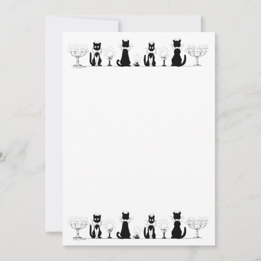 Vier schwarze Katzen, Louis Wain Einladung (Vorderseite)