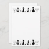 Vier schwarze Katzen, Louis Wain Einladung (Vorne/Hinten)