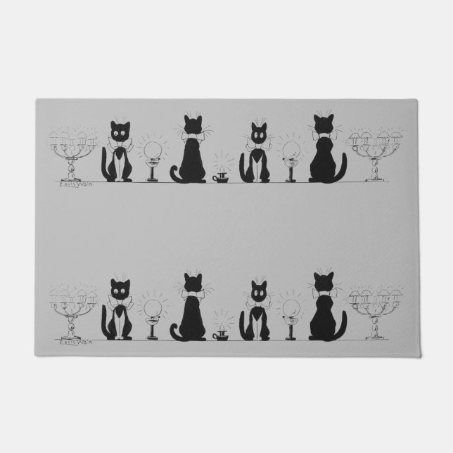 Vier schwarze Katzen, Louis Wain Fußmatte (Vorderseite)